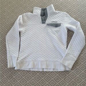 Spyder White Quilted Henley Pullover with Gray Details